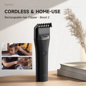 Enchen Boost 2 Hair Clipper 2025 USB-C Rechargeable Adjustable Trimmer 0.7-21mm Low Noise Cordless for Men Enchen Boost 2 Hair Clipper 2025 USB-C Rechargeable Adjustable Trimmer for Men